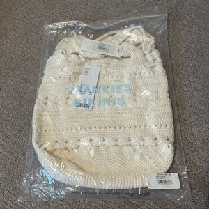 Frankies Bikinis Eloise Crochet Drawstring Bag